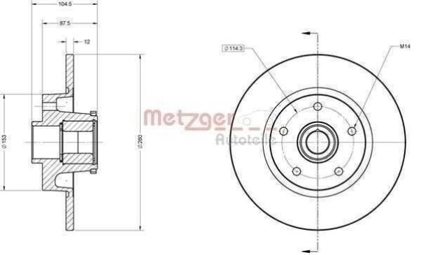 Bremsscheibe hinten (280mm) (mit Radlager)