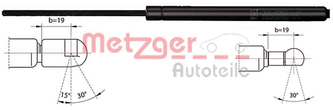Gasfeder hinten